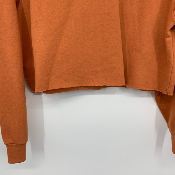 Levis Sweatshirt Orange Laundry Day Cropped Raw Hem Fleece NWT - Picture 13 of 13